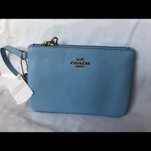 Coach Small Light Blue Wristlet